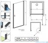 Radaway Nes 8 Black Dwj I Frame Drzwi wnękowe 80cm prawe czarny mat/szkło przejrzyste 10076080-54-56R